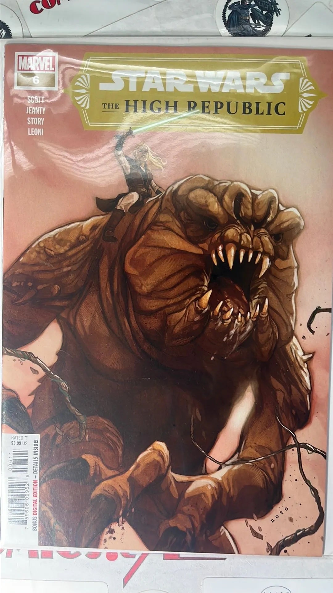 High Republic (#6 Marvel 2021 Phil Noto Cover Jedi Rancor Rider 2nd cameo app. Stellan Gios in a hologram NM)