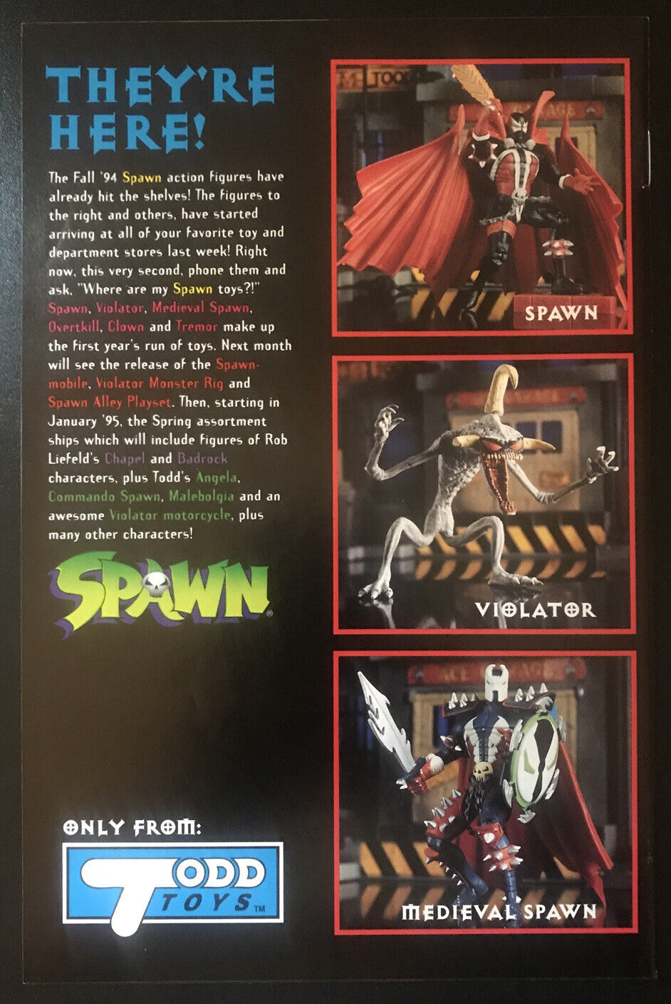 SPAWN 26 Image Comics 1994 Todd McFarlane 2-Page Pin-Up 1st Printing HIGH GRADE - aliencomics.ca