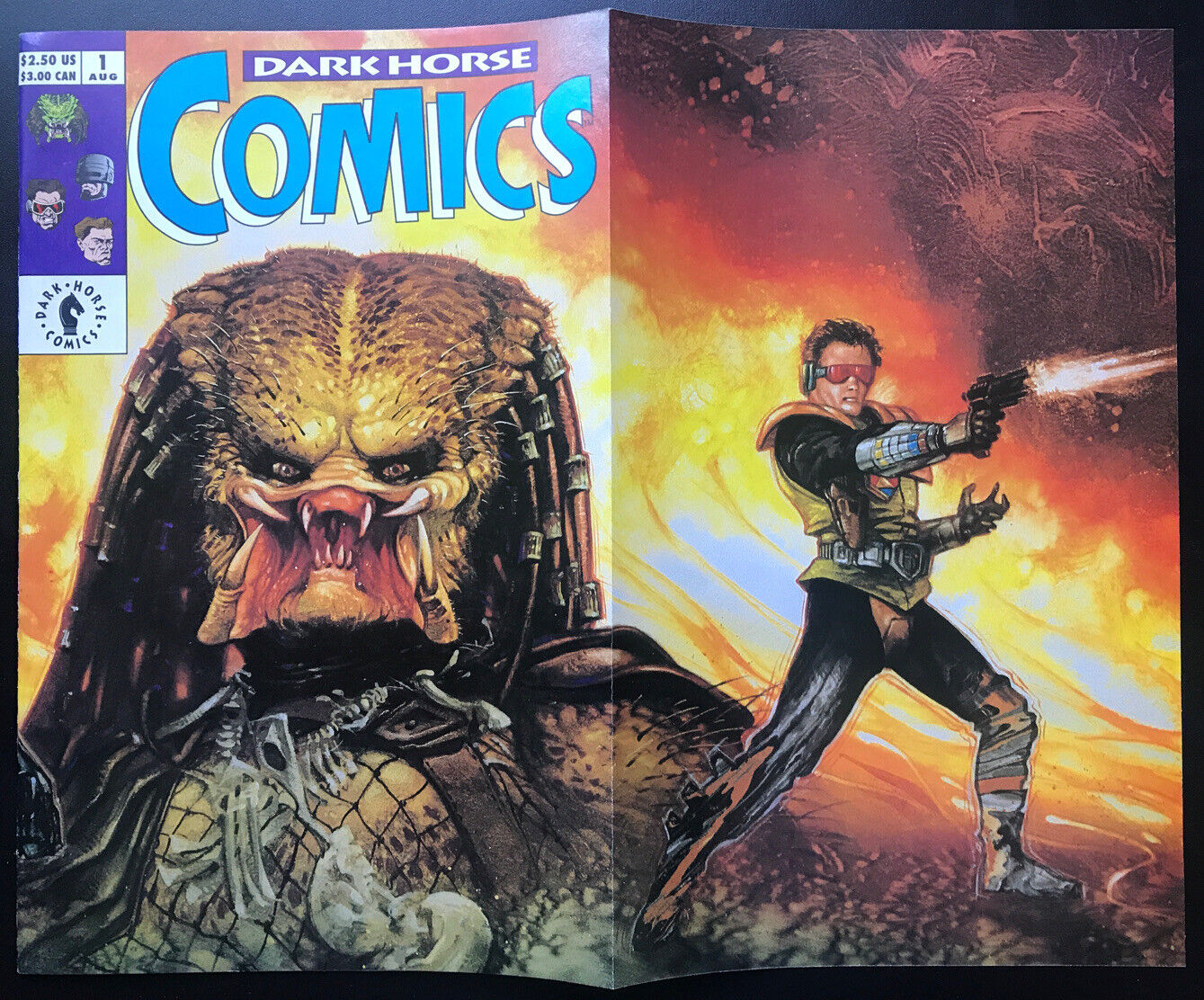 Dark Horse Comics 1 Dark Horse 1992 ALIENS vs PREDATOR Fold-out Cover HIGH GRADE - aliencomics.ca
