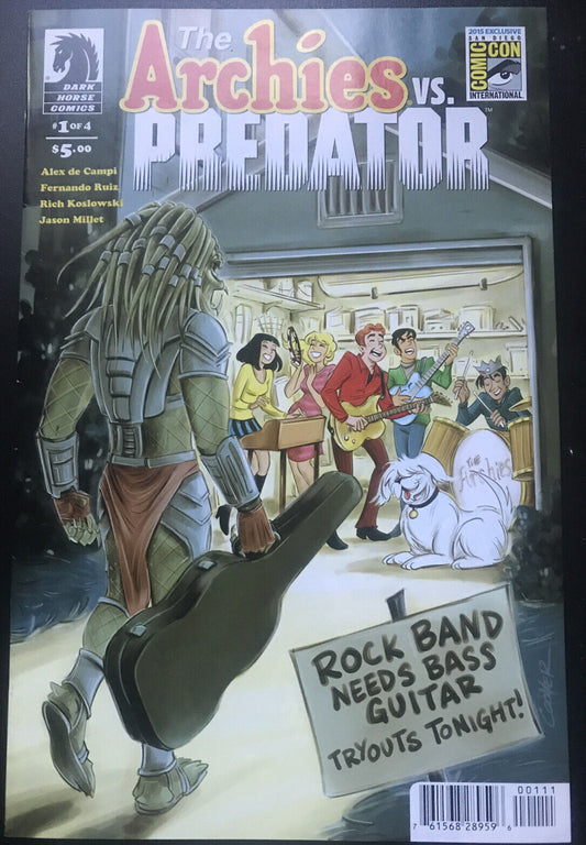 The ARCHIES vs PREDATOR 1 Dark Horse 2015 SDCC Rare Exclusive Variant HIGH GRADE - aliencomics.ca