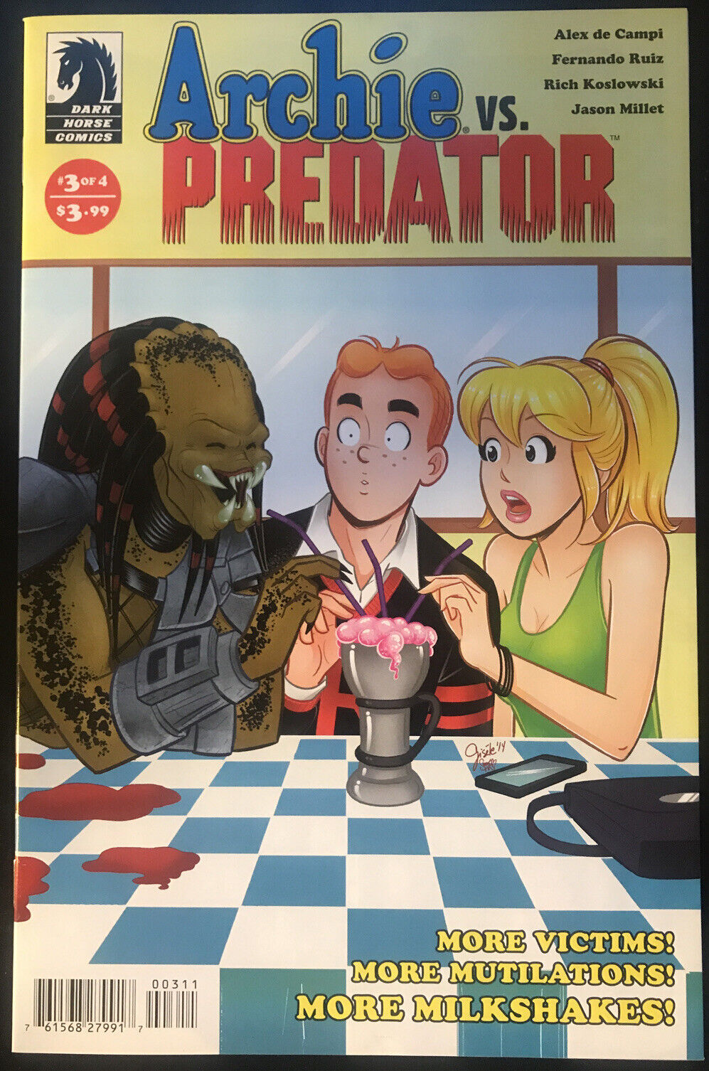 ARCHIE vs. PREDATOR Complete A Variants 4-Book Lot Dark Horse 2015 HIGH GRADE - aliencomics.ca