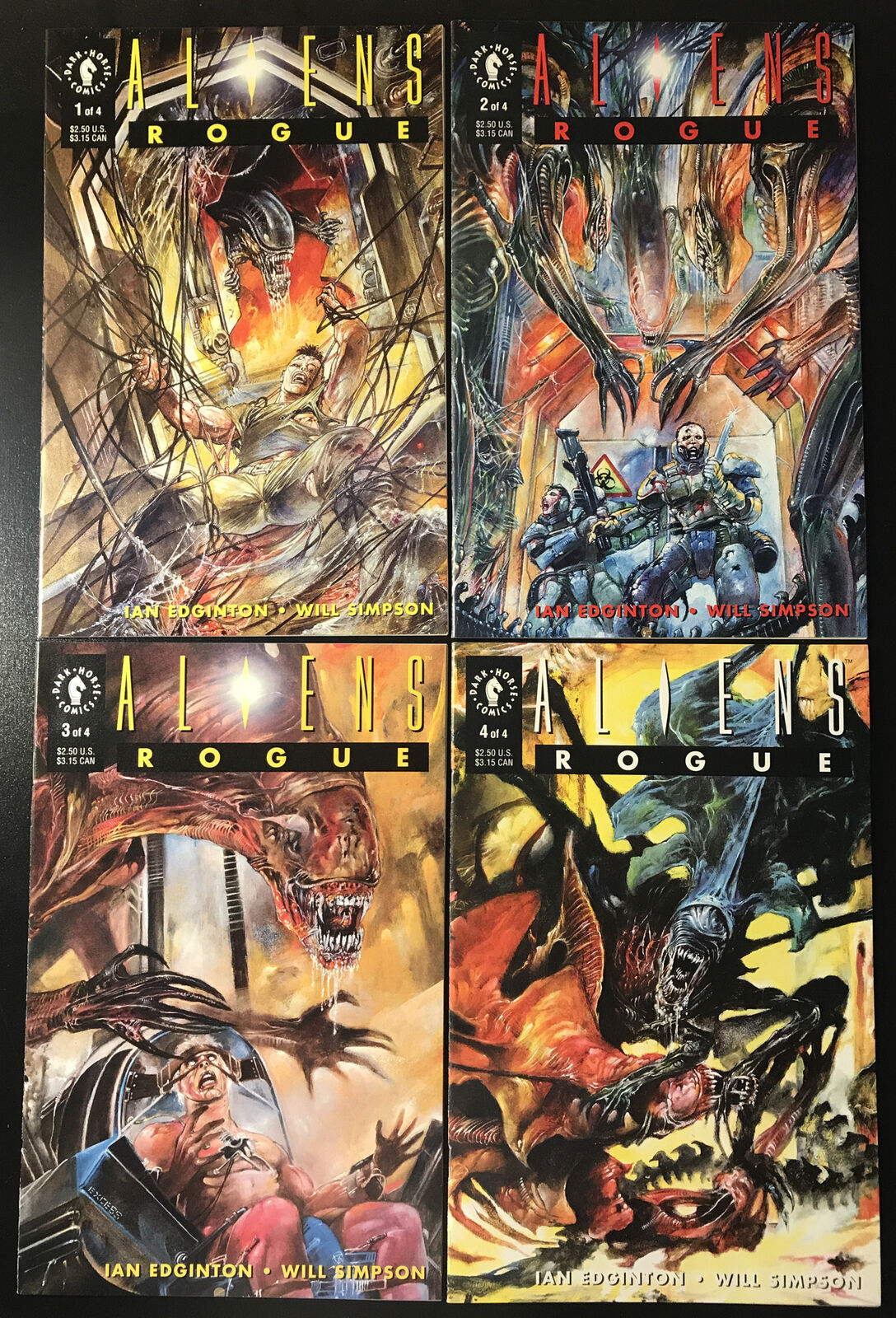 ALIENS: Rogue Complete 4-Book Lot Dark Horse 1993 Rare Early Series HIGH GRADE - aliencomics.ca