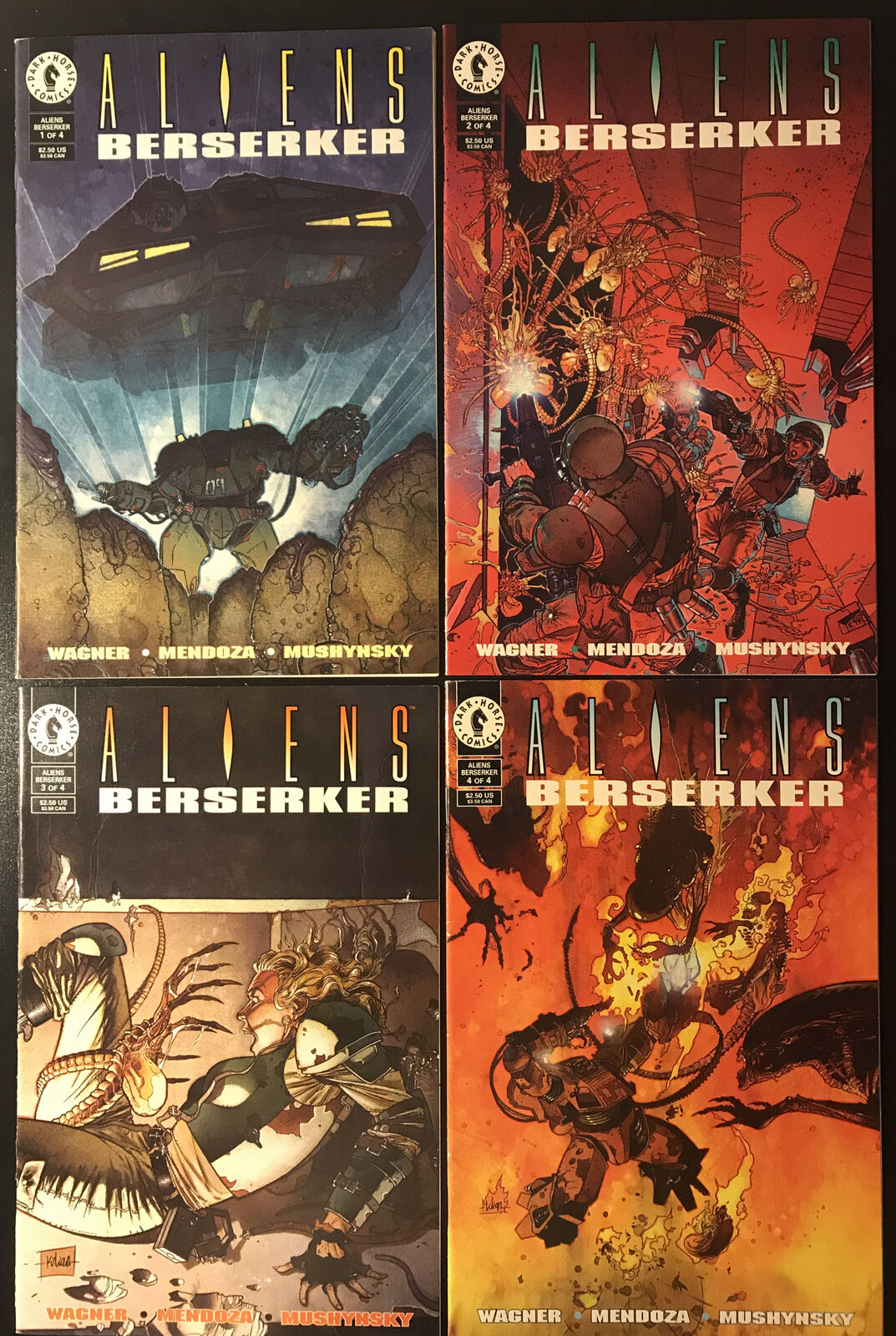 ALIENS: Berzerker Complete 4-Book Lot Dark Horse Comics 1995 Rare Key HIGH GRADE - aliencomics.ca