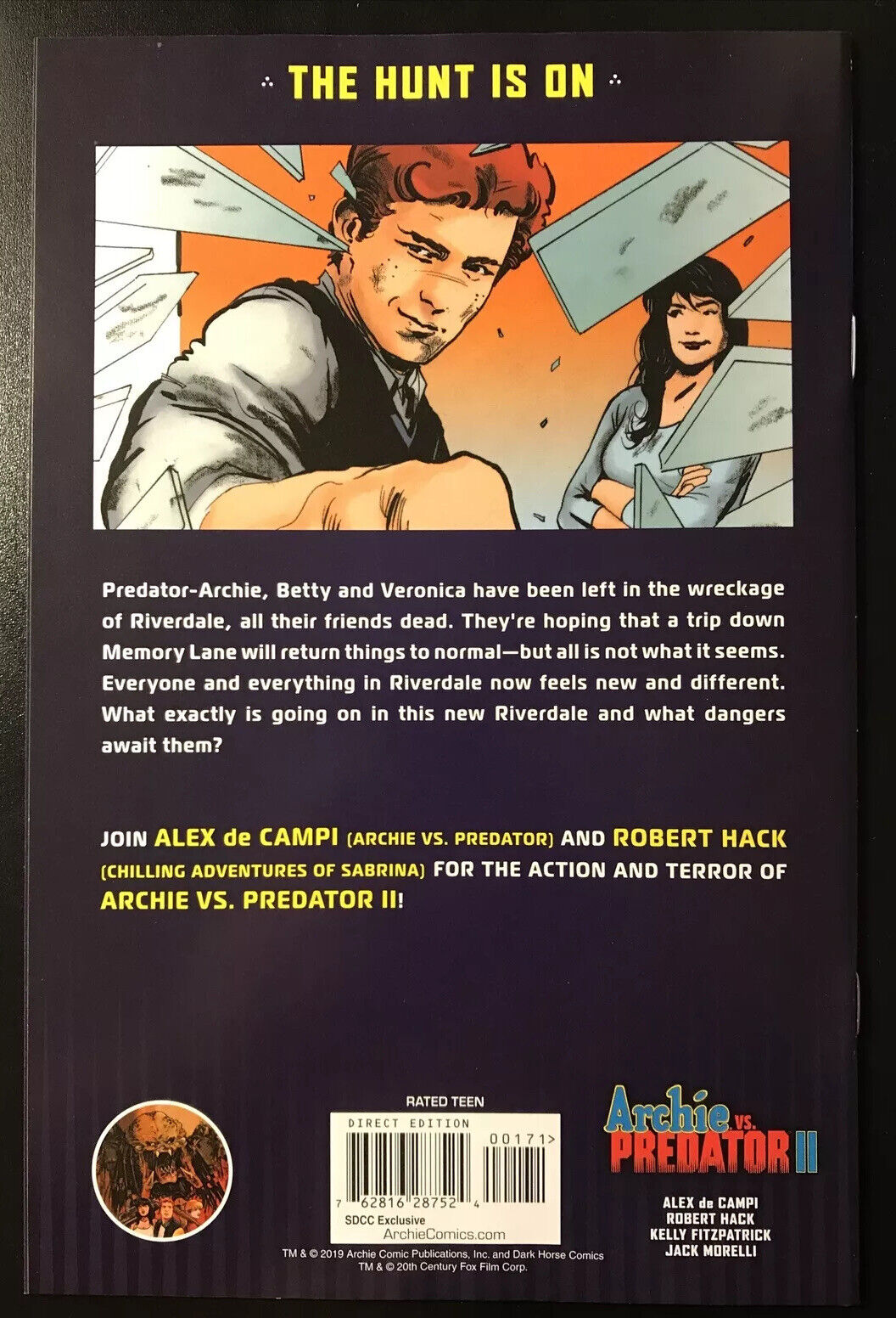 Archie vs Predator II 1 SDCC PX Variant Archie Comics 2019 Very Rare HIGH GRADE - aliencomics.ca