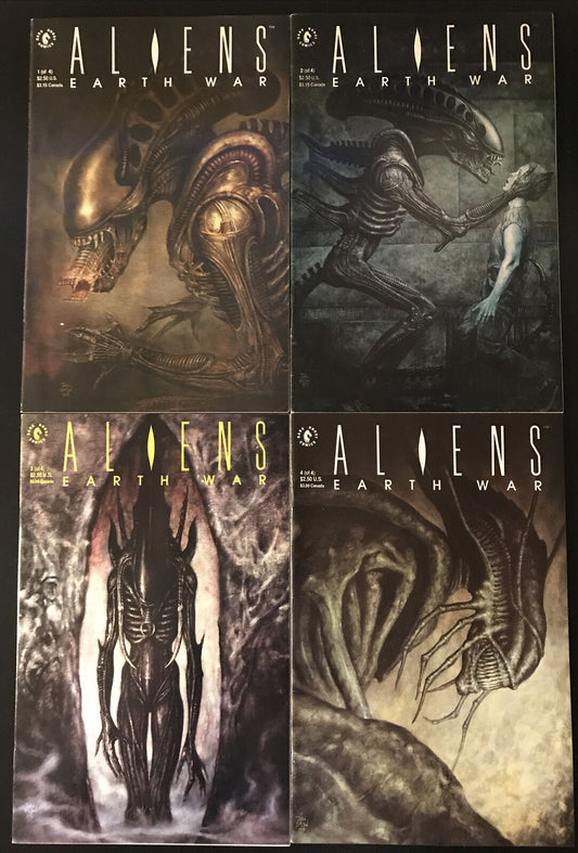 ALIENS: Earth War Complete 4-Book Lot Dark Horse Comics 1989 Rare HIGH GRADE - aliencomics.ca