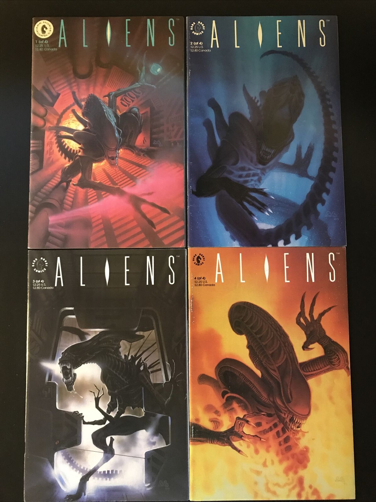 ALIENS Volume 2 Connecting Covers Complete 4-Book Lot Dark Horse 1989 HIGH GRADE - aliencomics.ca