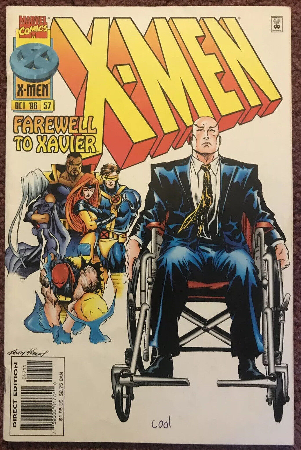X-MEN 57 Volume 1 Marvel Comics Group 1996 Professor X Arrested Onslaught Affair - aliencomics.ca