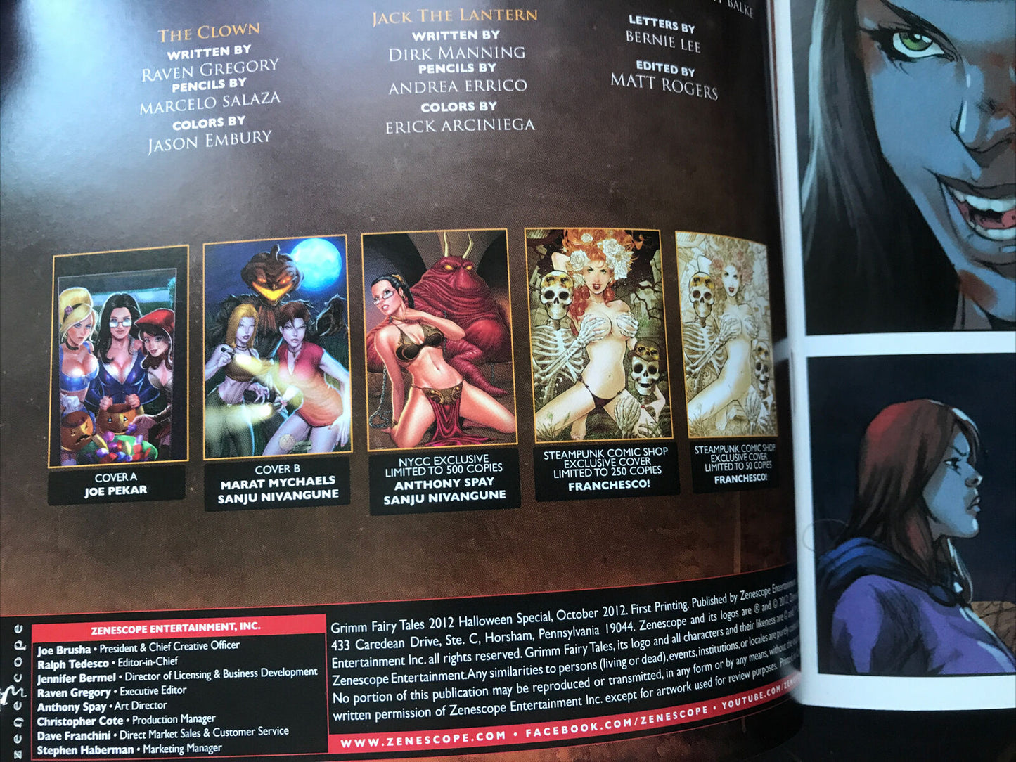 Grimm Fairy Tales 2012 Halloween NYCC Slave Leia/Jabba Ltd 500 Copies HIGH GRADE - aliencomics.ca