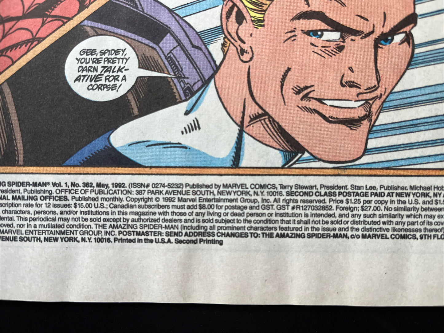 AMAZING SPIDER-MAN 362 Marvel 2nd app. Carnage 2nd Print Silver Rare HIGH GRADE - aliencomics.ca