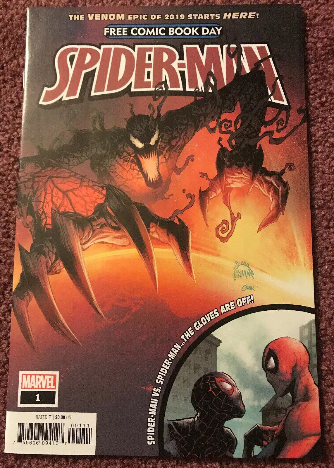 SPIDER-MAN 1 FCBD Marvel Comics 2019 Spider-man vs. Carnage UNSTAMPED HIGH GRADE - aliencomics.ca