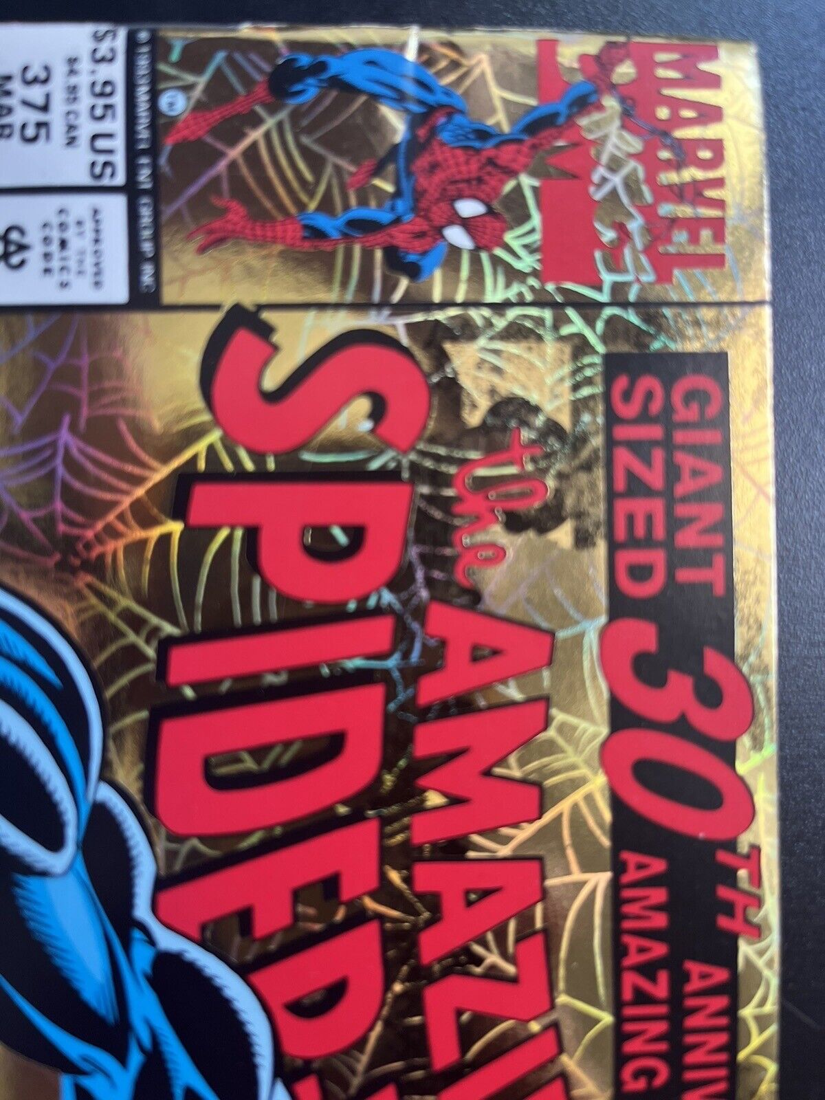 AMAZING SPIDER-MAN 375 1st app. She-Venom Foil Mfg. Ink Error Scarce HIGH GRADE