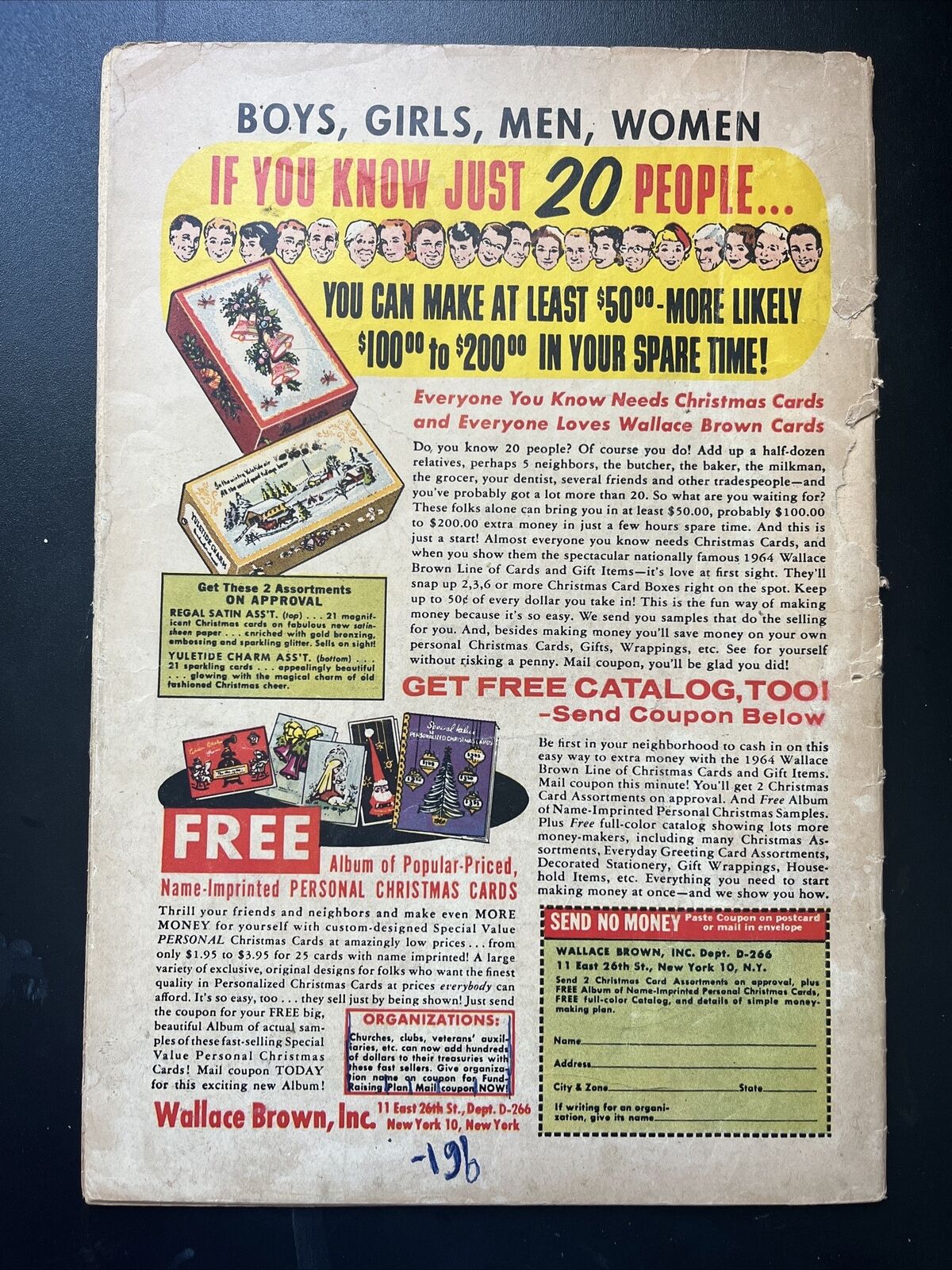 BATMAN 165 DC Comics 1964 Silver Age Cover Attached & Complete LOW GRADE