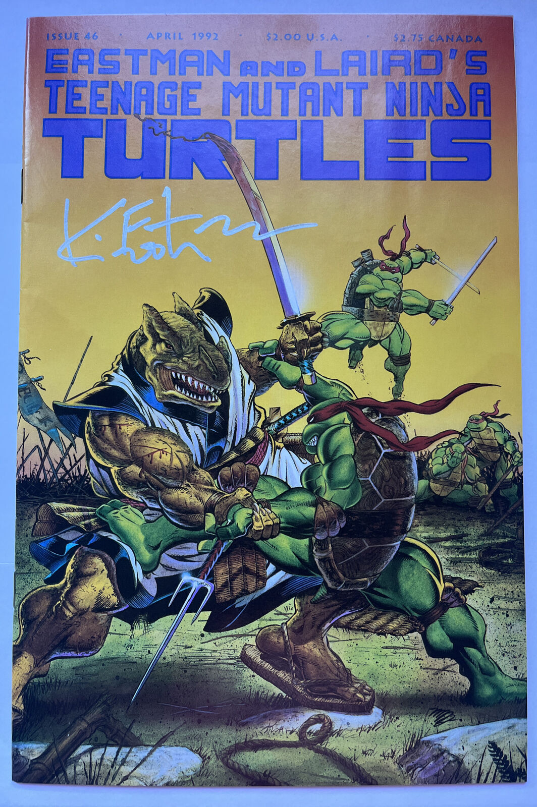 TEENAGE MUTANT NINJA TURTLES 46 Mirage 1992 Signed Kevin Eastman Rare HIGH GRADE
