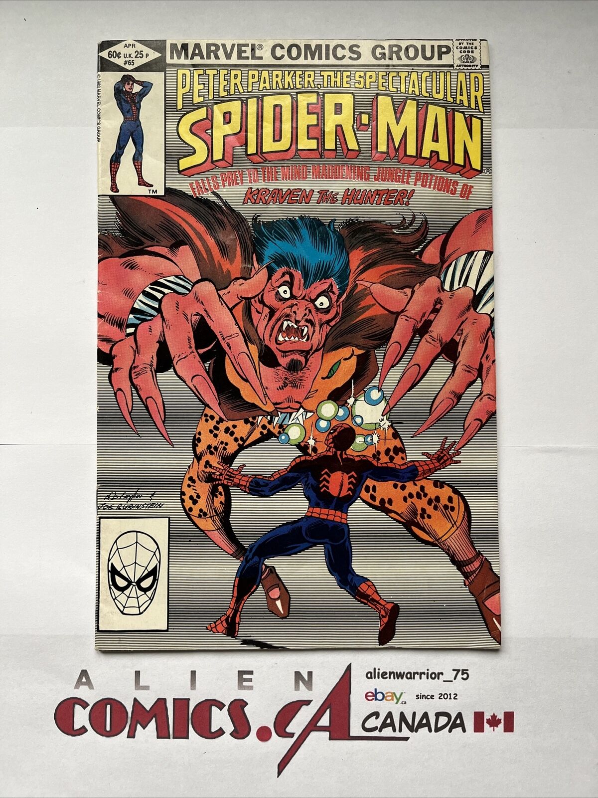 SPECTACULAR SPIDER-MAN 65 Marvel Comics 1982 Kraven the Hunter app. MID GRADE