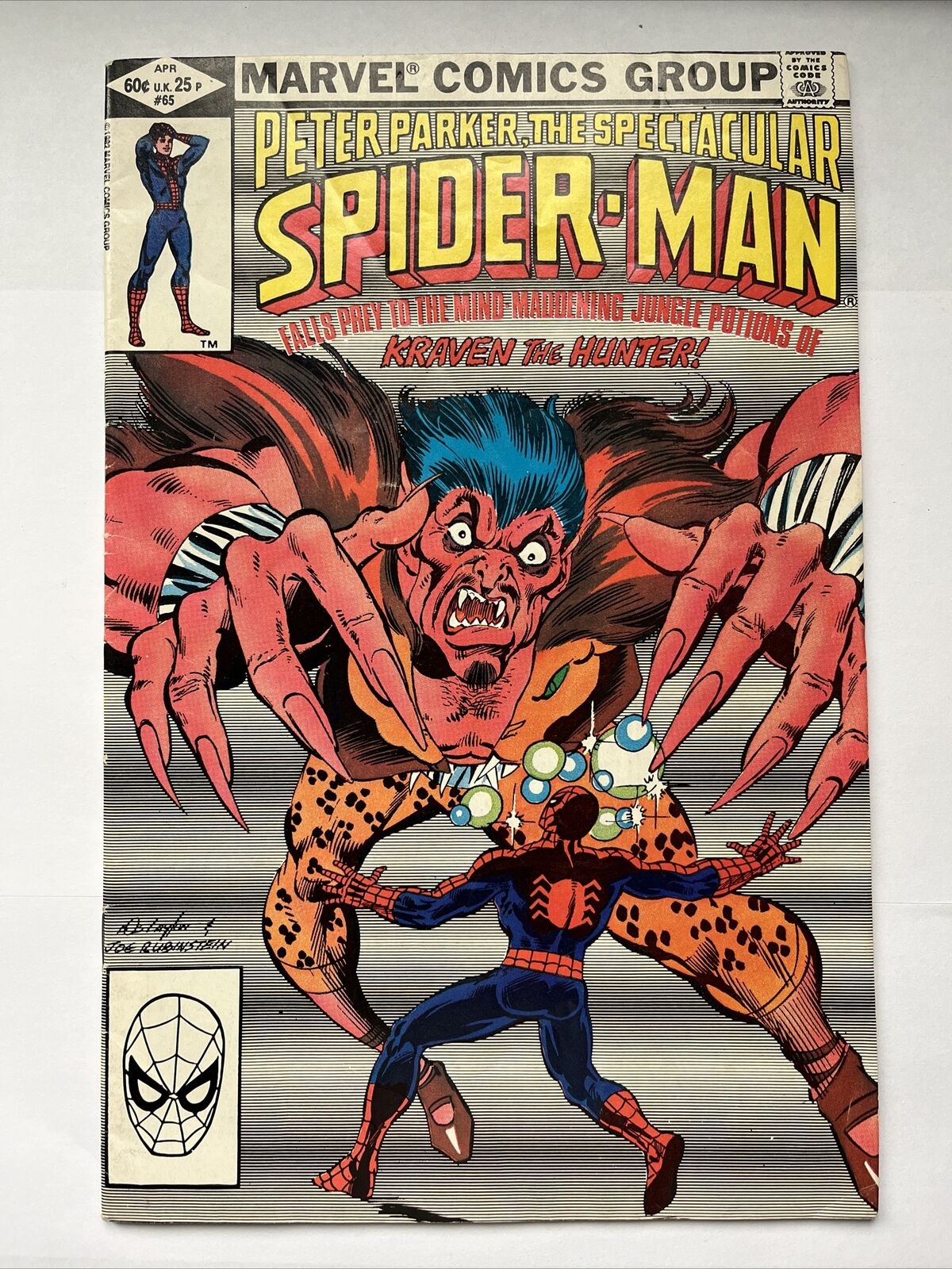 SPECTACULAR SPIDER-MAN 65 Marvel Comics 1982 Kraven the Hunter app. MID GRADE