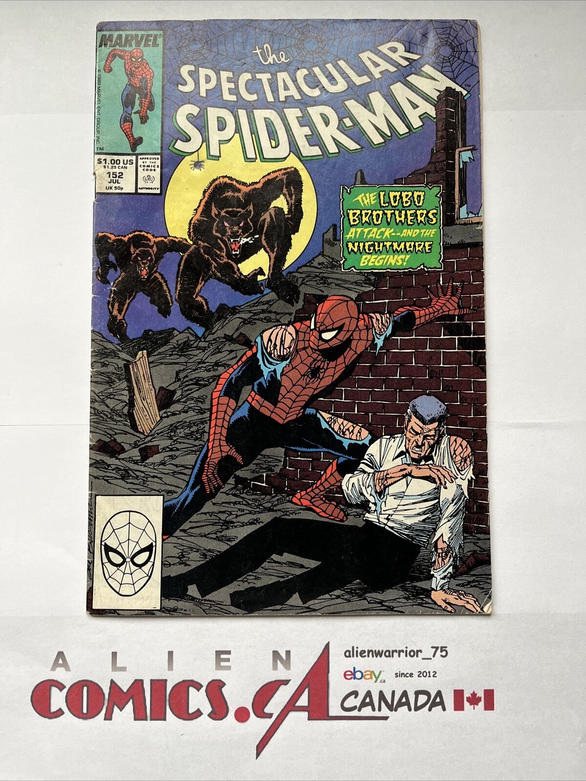 SPECTACULAR SPIDER-MAN 152 Marvel Comics 1982 Jonah & Werewolves app. MID GRADE