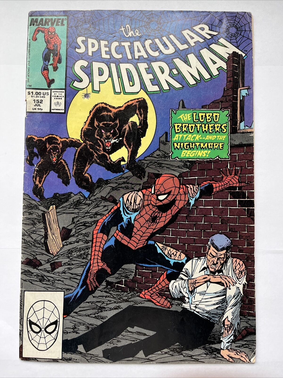 SPECTACULAR SPIDER-MAN 152 Marvel Comics 1982 Jonah & Werewolves app. MID GRADE