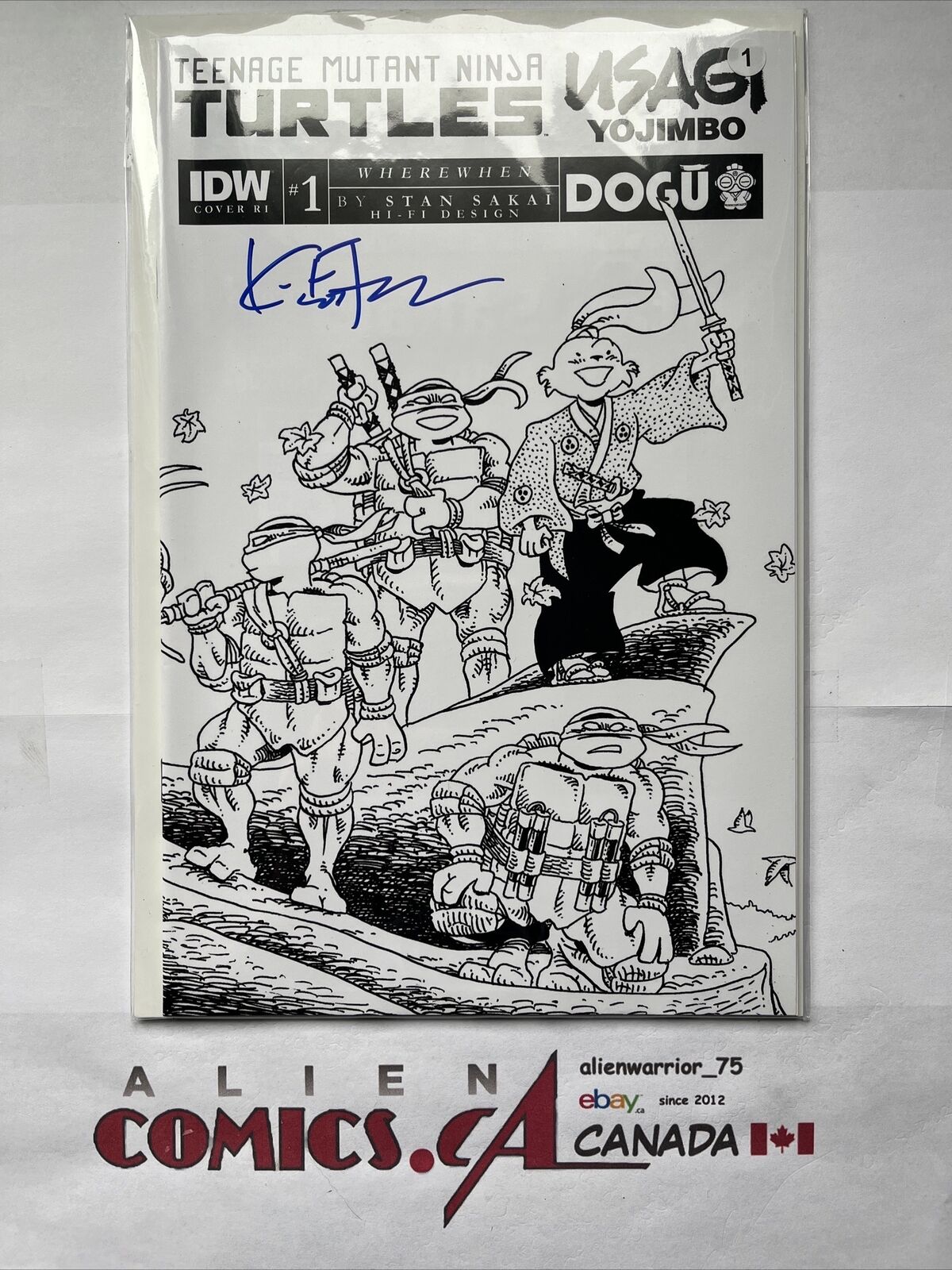 TEENAGE MUTANT NINJA TURTLES/USAGI YOJIMBO Wherewhen 1 IDW Signed COA HIGH GRADE