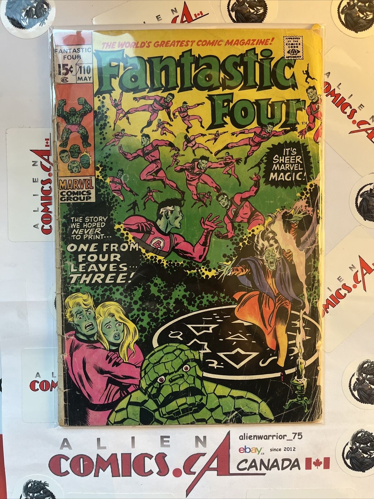 FANTASTIC FOUR 110 Marvel Comics 1971 Mfg. Green Printing ERROR Very Scarce