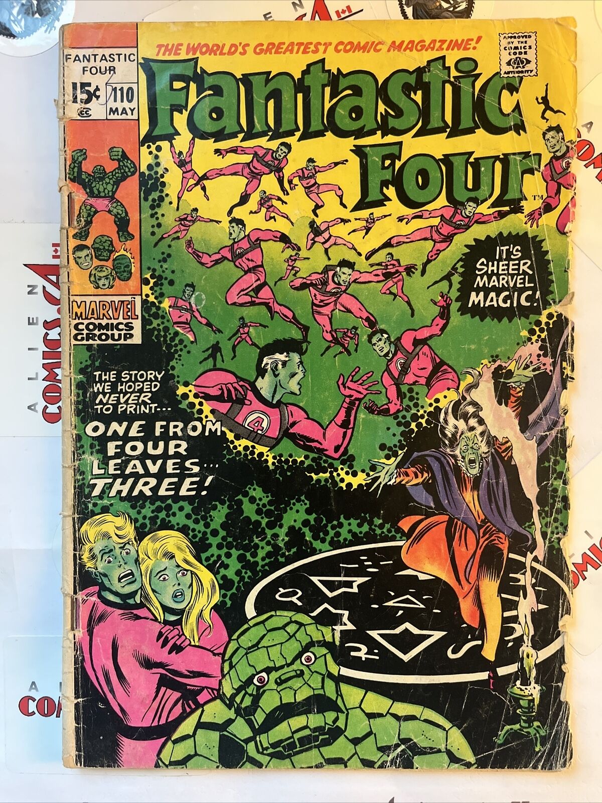 FANTASTIC FOUR 110 Marvel Comics 1971 Mfg. Green Printing ERROR Very Scarce