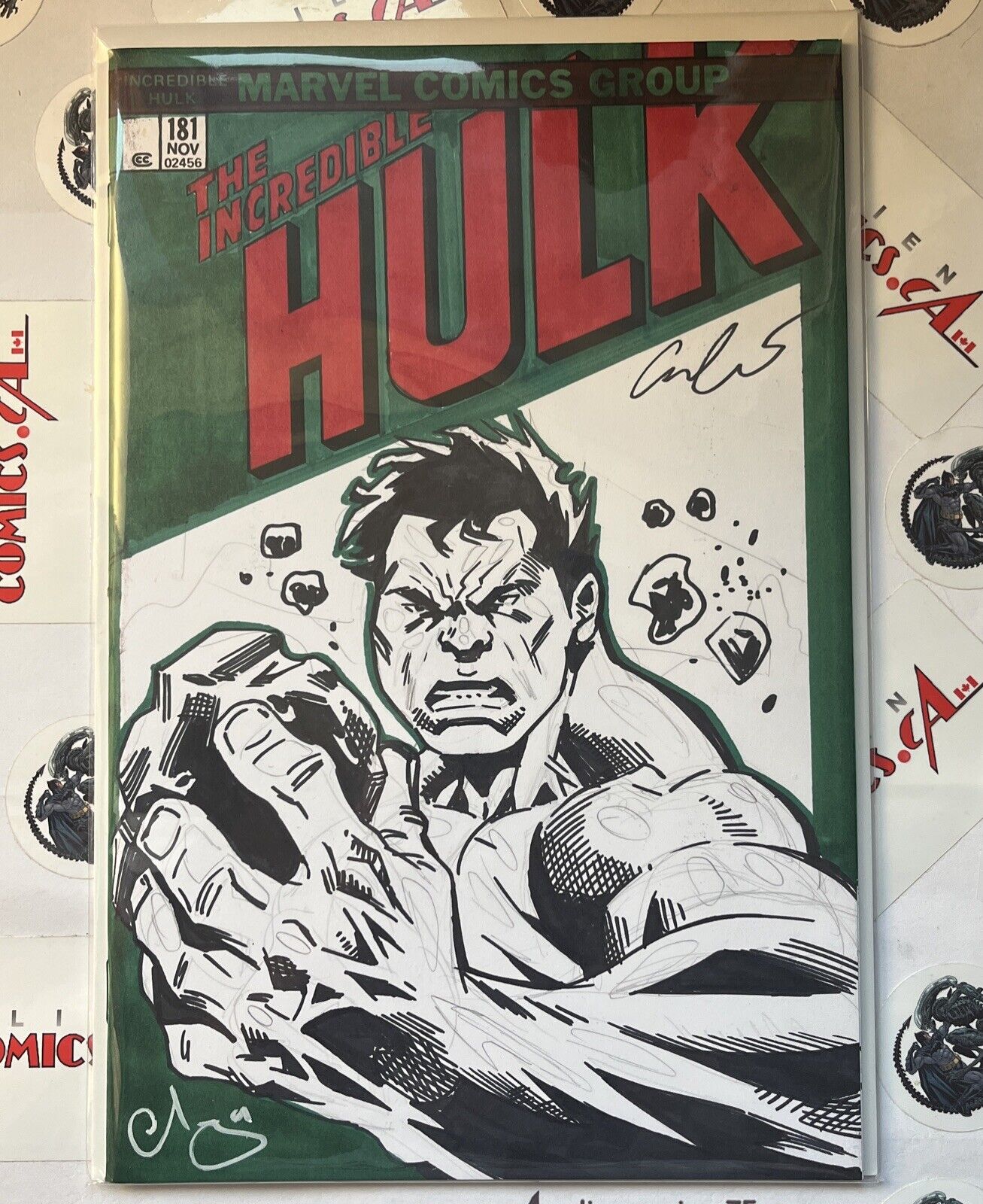 INCREDIBLE HULK 181 Escorza Bros. Unique Art w/COA 1st full Wolverine HIGH GRADE