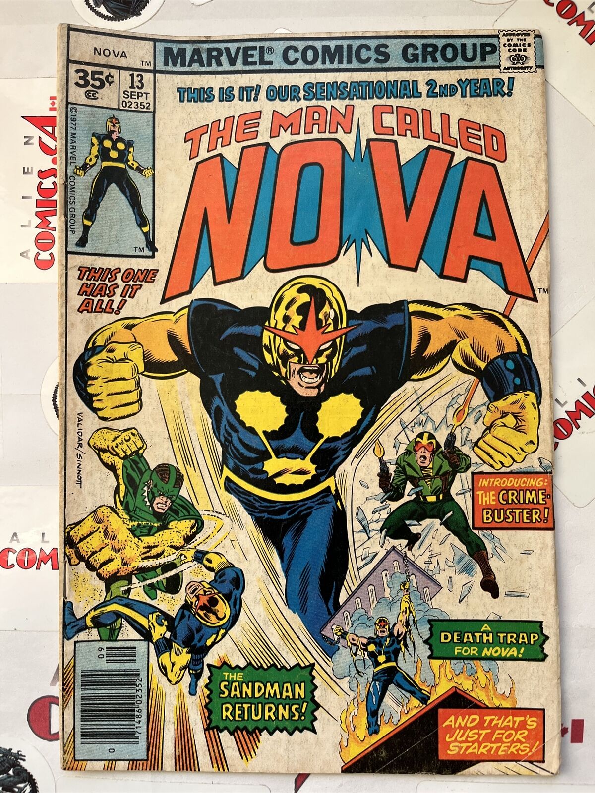 NOVA 13 35¢ price variant 1st app. Crimebuster Marvel 1977 Low Distribution RARE