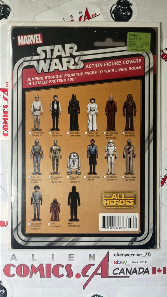 Vader Down (Action Figure Variant #1A Vintage Style Cardback Checklist All Heroes HTF NM)