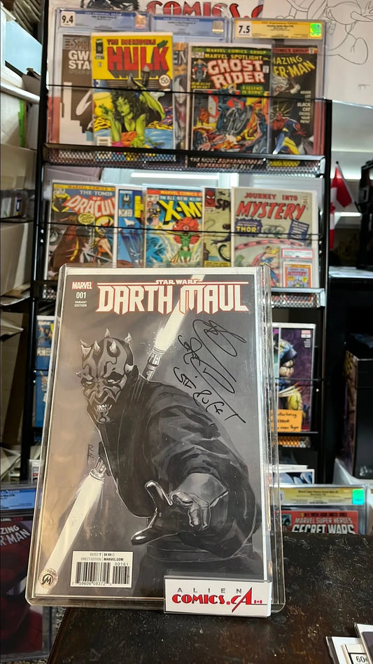 Darth Maul (#1B Marvel 2017 Rod Reis 1:100 Variant Signed Ray Park No COA NM)
