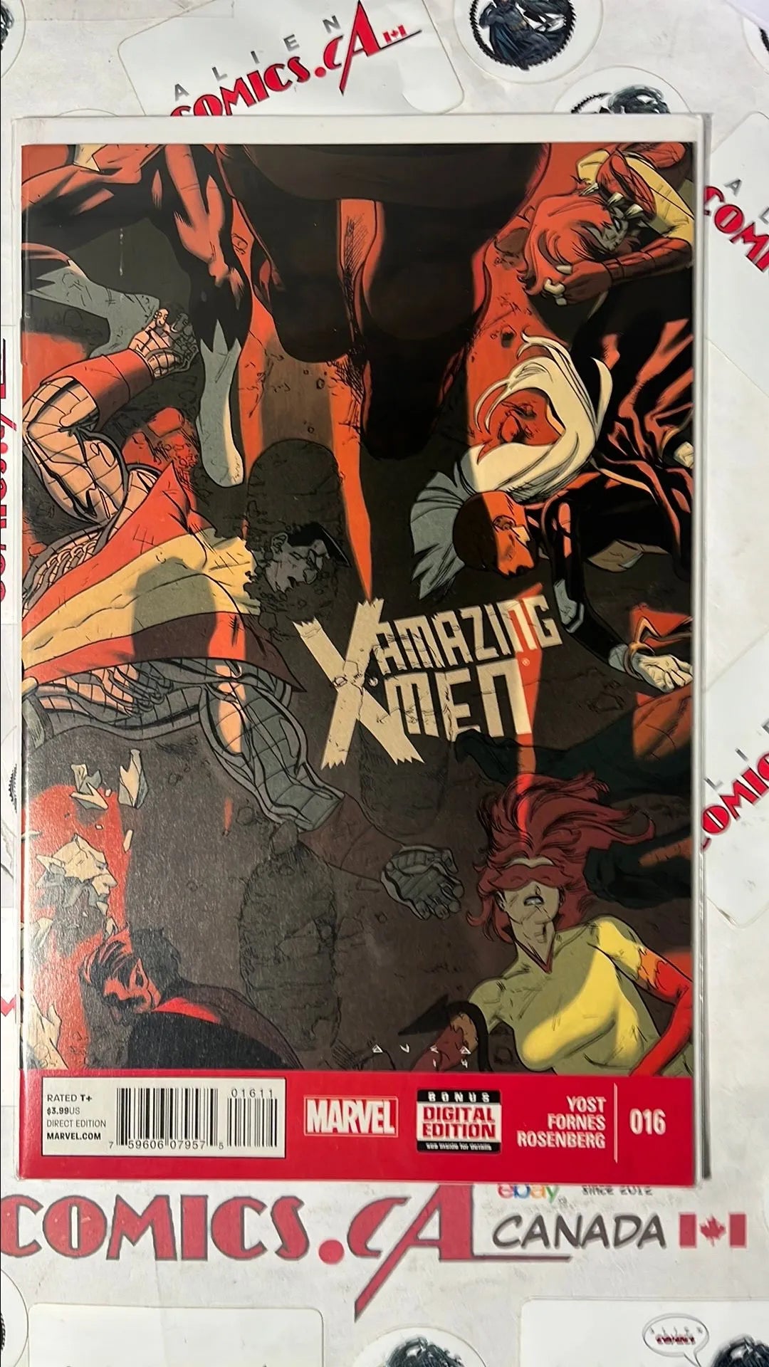 Amazing X-men (#16 Marvel 2015 Juggernaut walks over defeated X-men Team NM)