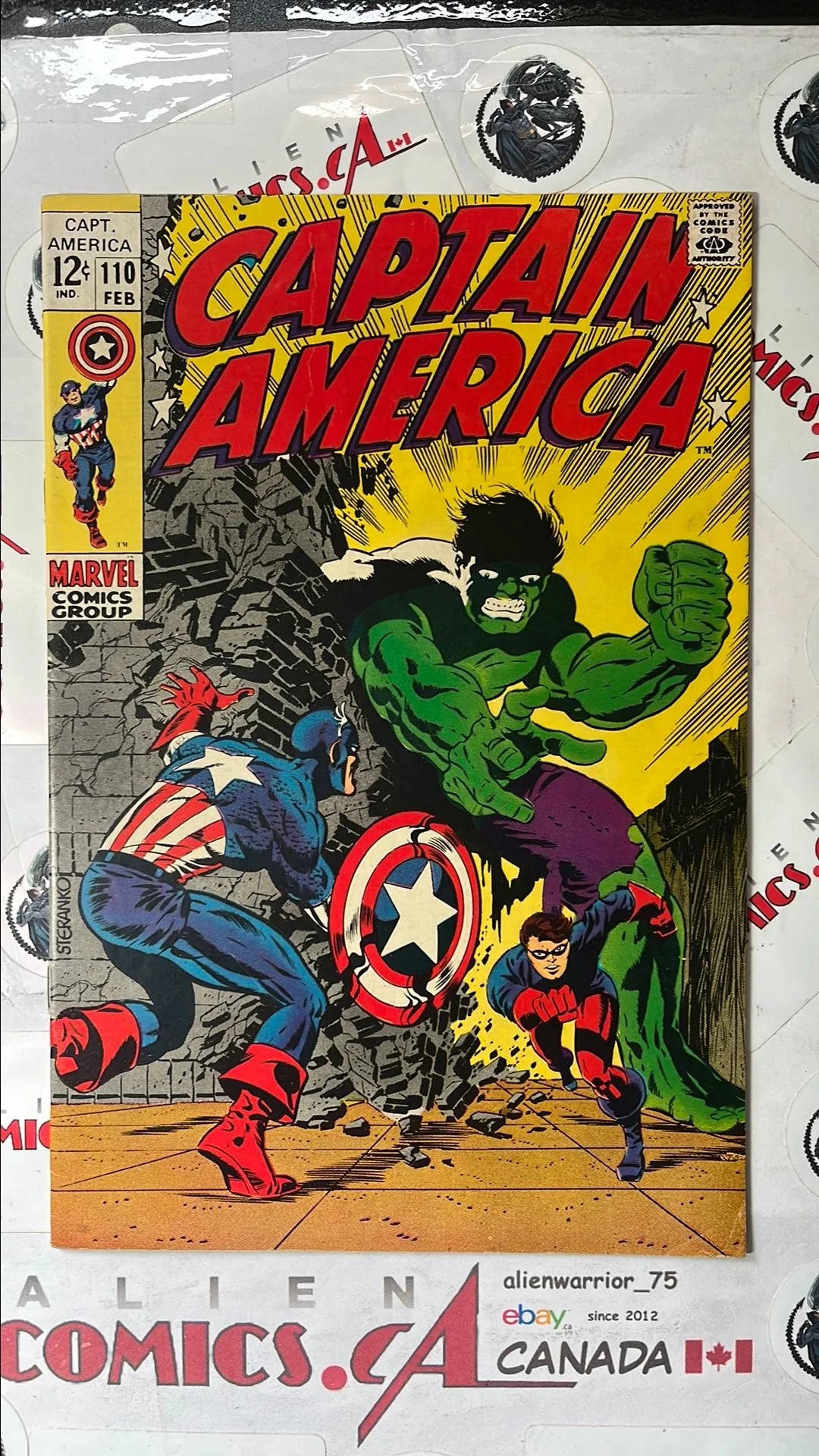 Captain America (#110 Silver Age vs. Incredible Hulk Steranko Cover VF+)
