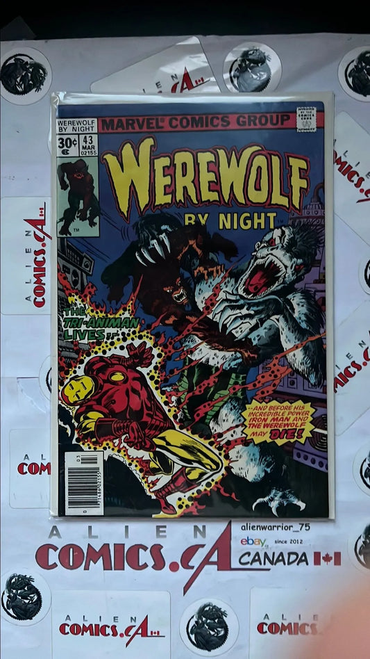 Werewolf by Night (#43 30¢ Cover Final Issue The Tri-Animan Lives! Iron Man app. FN/VF)
