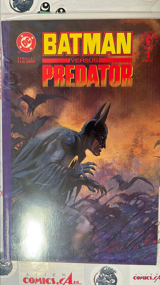 Batman vs. PREDATOR (#1B Dark Horse/DC Crossover 1991 Prestige format edition Squarebound PREDATOR Connecting Variant NM)