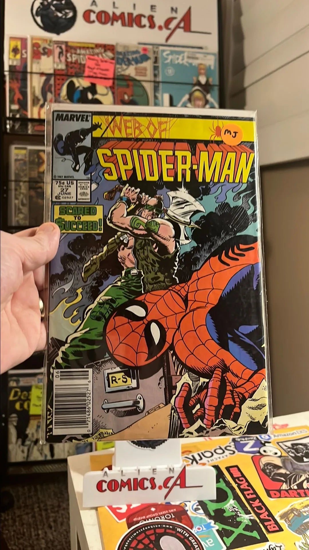 Web of Spider-man (#27 Newsstand Edition Mark Jewelers Insert Scared to $ucceed! VG/FN)