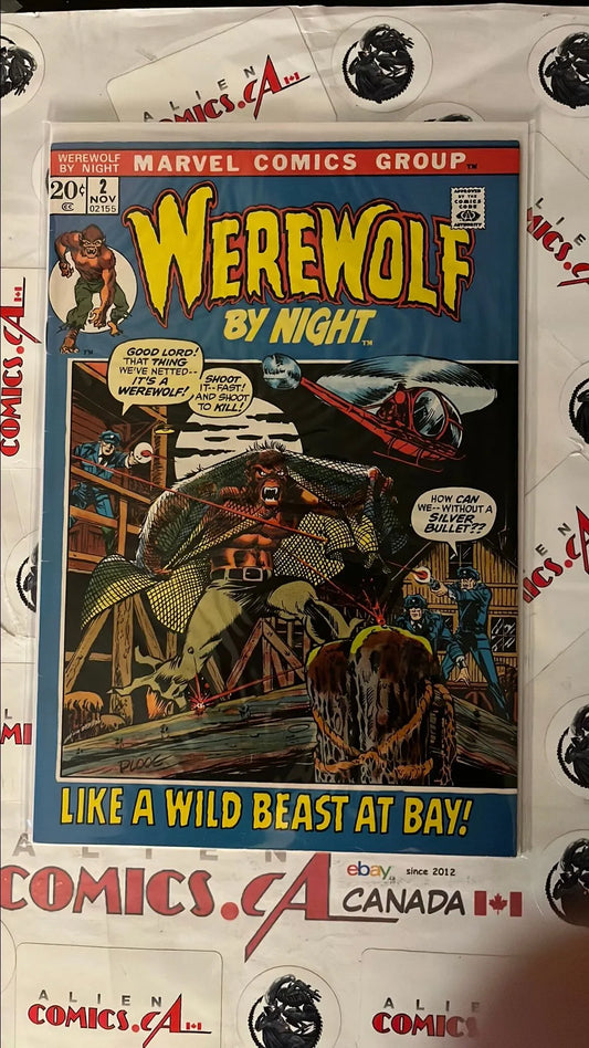 Werewolf by Night (#2 20¢ Cover Mike Ploog Cover Art Like A Wild Beast At Bay! FN/VF)