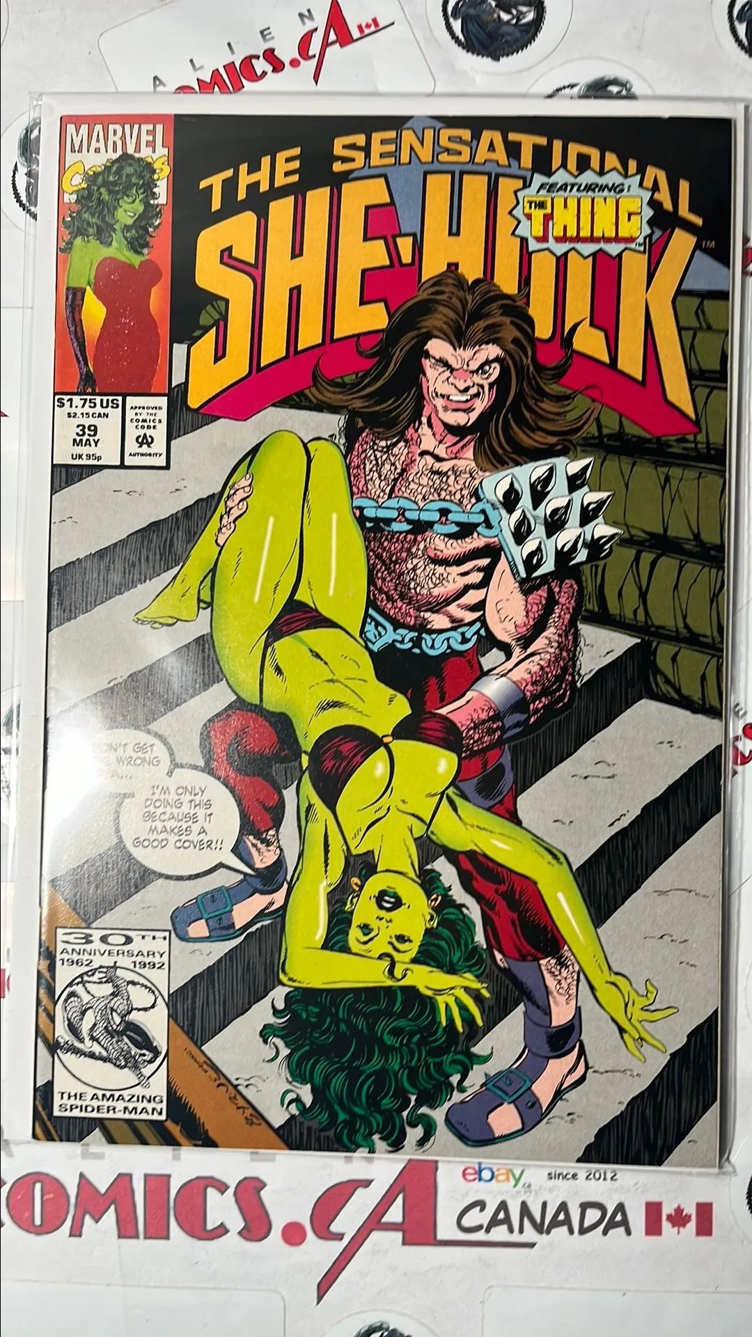 Sensational She-Hulk (#39 Marvel 1992 John Byrne She-Hulk Bikini Cover The Thing app. VF+)