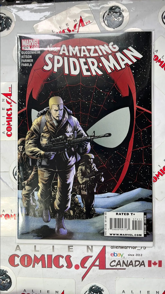 Amazing Spider-man (#574 Marvel 2008 Origin of Flash Thompson how he lost his legs NM)