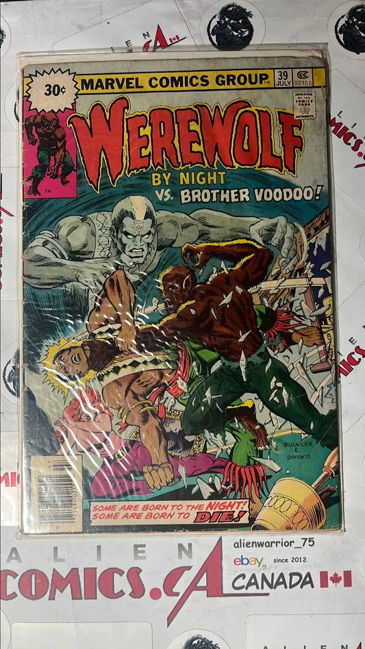 Werewolf by Night (#39 30¢ Price Variant 1st Battle of Brother Voodoo vs. Werewolf By Night HTF GD/VG)