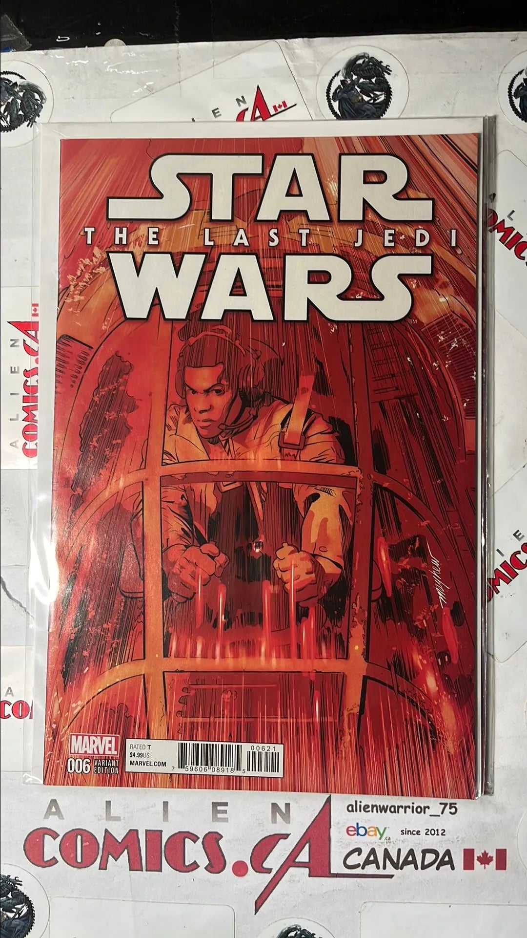 Episode VIII: The Last Jedi (#6M Mike Mayhew Finn FN-2187 1:25 Variant HTF NM)