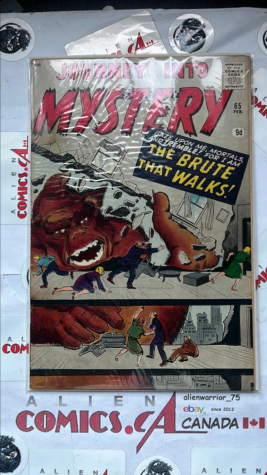 Journey into Mystery (#65 9d UK Price Variant Upon me mortals and tremble! For I am The Brute The Walks! GD/VG)