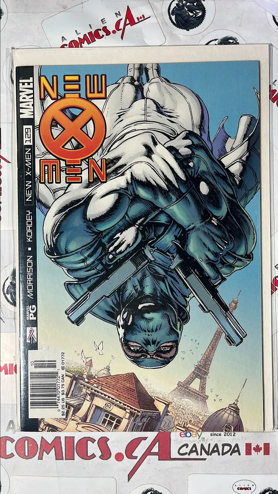 New X-men (#129 Marvel 2002 Newsstand Edition 2nd app. & 1st cover app. Fantomex 1st cameo app. Huntsman: Weapon XII 1st app. E.V.A. NM)