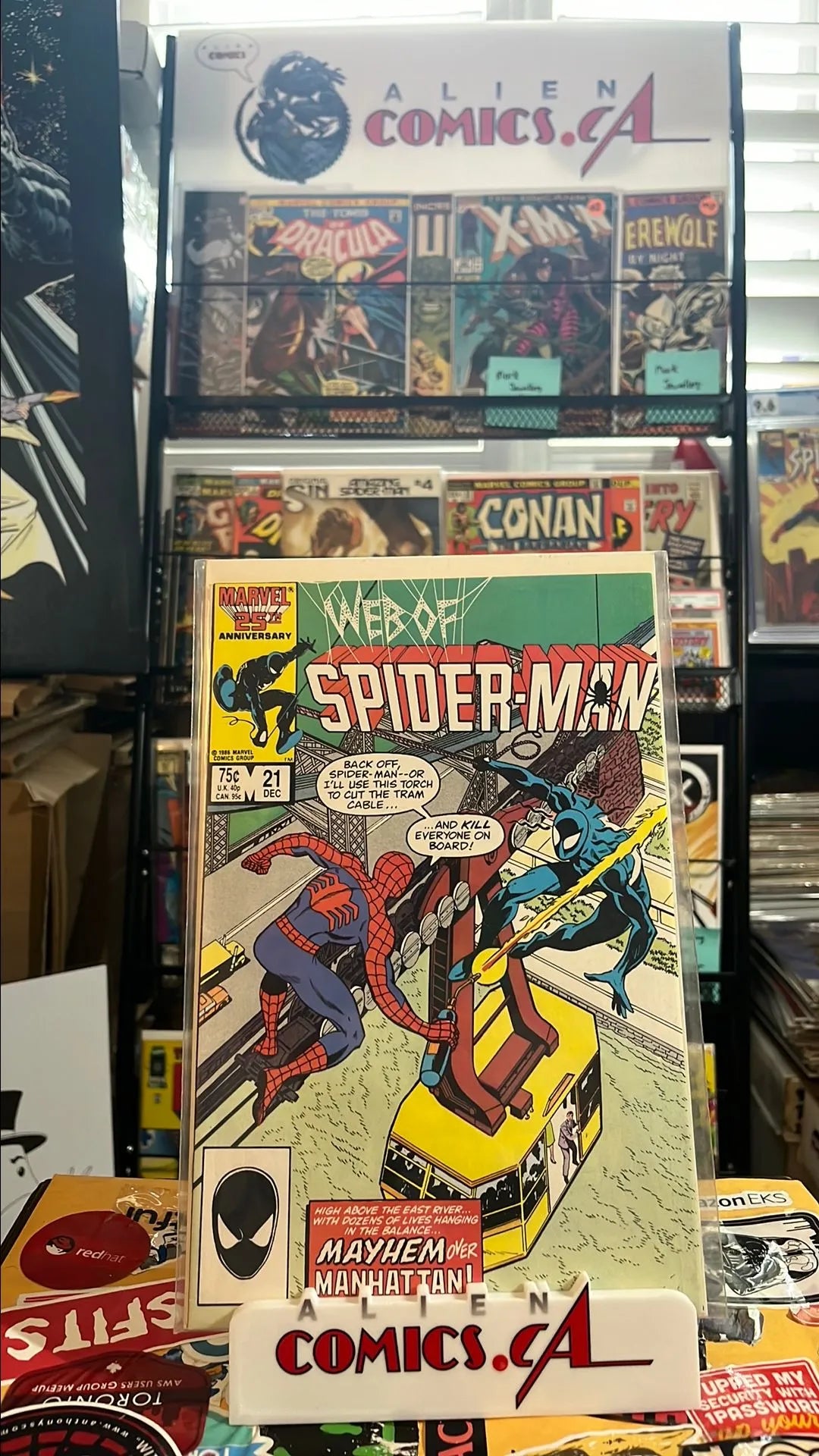 Web of Spider-man (#21 Direct Edition Mayhem over Manhattan! Red Suit vs. Black Suit FN/VF)