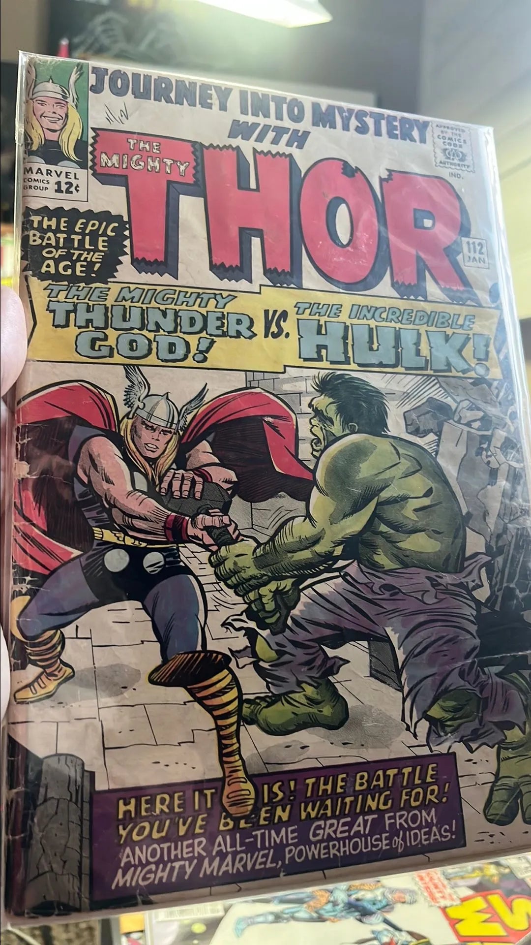 Journey into Mystery (#112 With The Mighty Thor 1st battle vs. Incredible Hulk Origin of Loki 1st app. Frost Giant King Laufey Loki's Father VG)