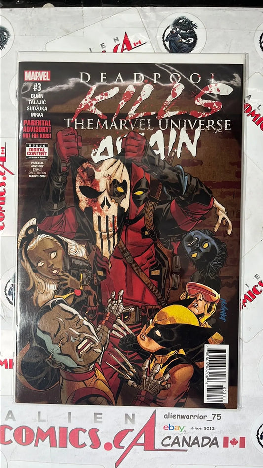 Deadpool: Kills the Marvel Universe Again (#3 Marvel 2017 Deadpool Holding Punisher's T-Shirt NM)