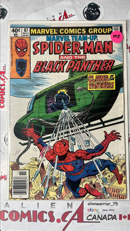 Marvel Team-up (#87 Spider-man & Black Panther Newsstand Edition Mark Jewelers Insert FN/VF)