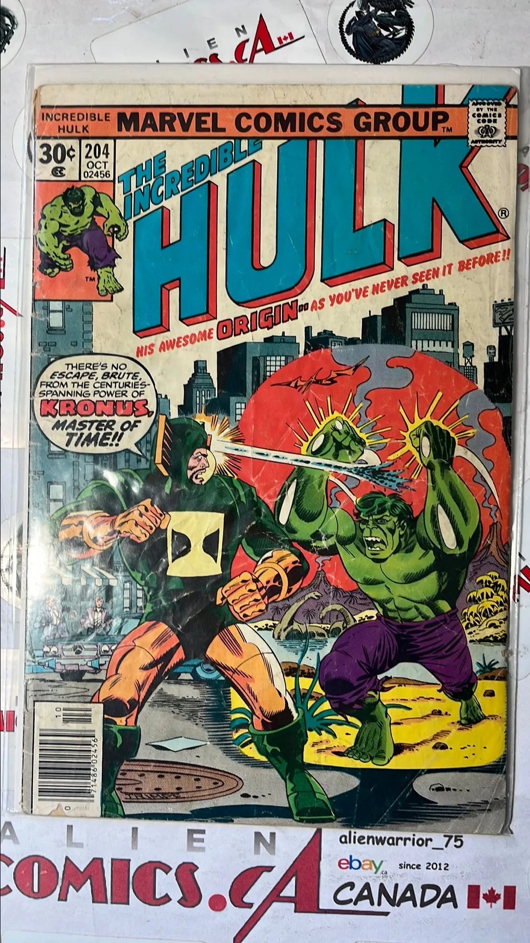Incredible Hulk (#204 Kronus Master of Time app. VG+)