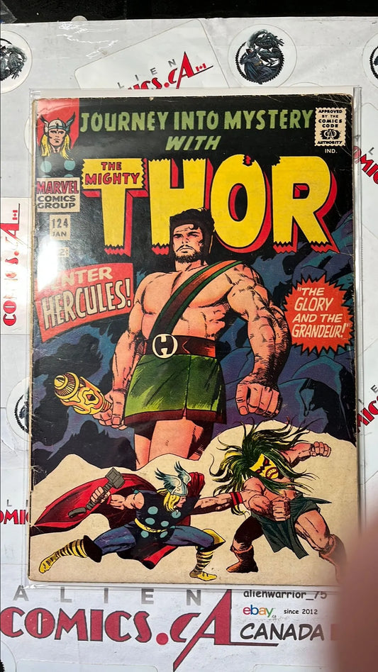 Journey into Mystery (#124 With The Mighty Thor: Enter Hercules! Jack Kirby Cover Art Stan Lee Story 1st app. Queen Ula 2nd app. Hercules VG)