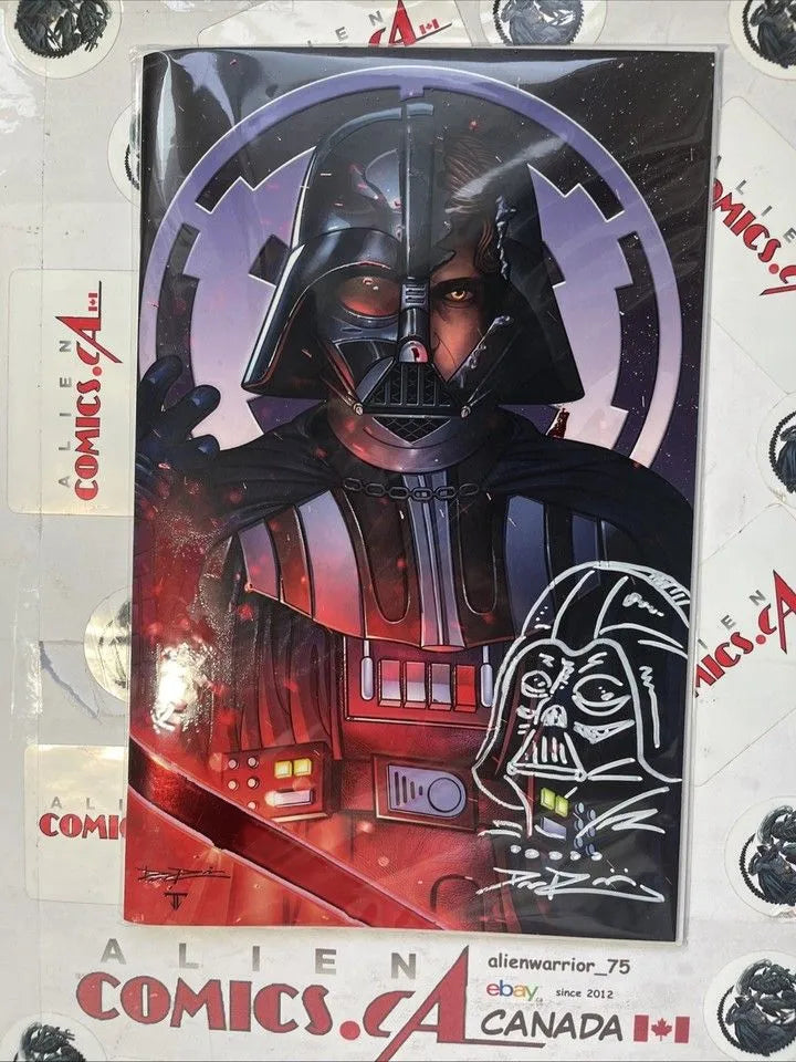 Darth Vader: Fame (#1 Hayden Christensen Embossed Davis Rider TidalWave Foil Variant Signed & Remarked C2E2 2025 NM)