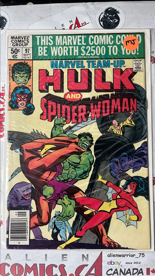 Marvel Team-up (#97 Incredible Hulk & Spider-Woman Newsstand Edition Mark Jewelers Insert FN/VF)