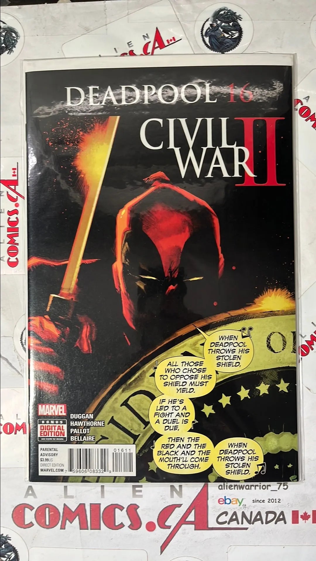 Deadpool (#16 Marvel 2016 Civil War II Presidential Seal Shield NM)