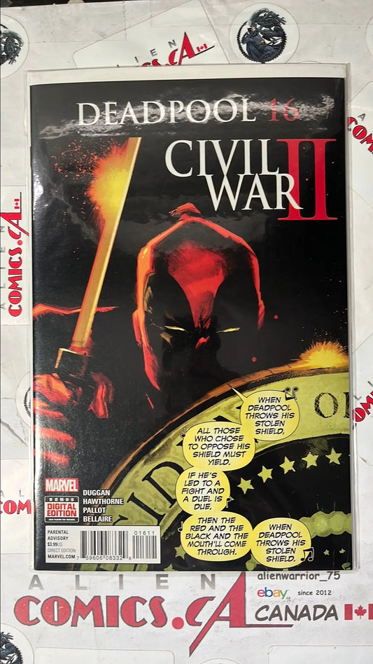 Deadpool (#16 Marvel 2016 Civil War II Presidential Seal Shield NM)
